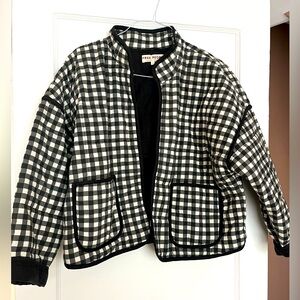 Free People Chloe Jacket- Size Small- Charcoal Gingham